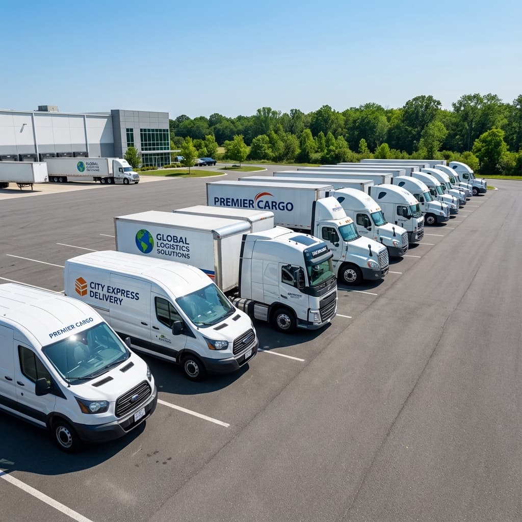 Basuki Transport fleet lined up and ready for dispatch